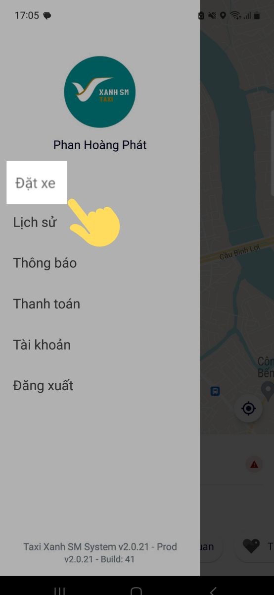 Đặt xe Taxi Xanh Nam Định trên app