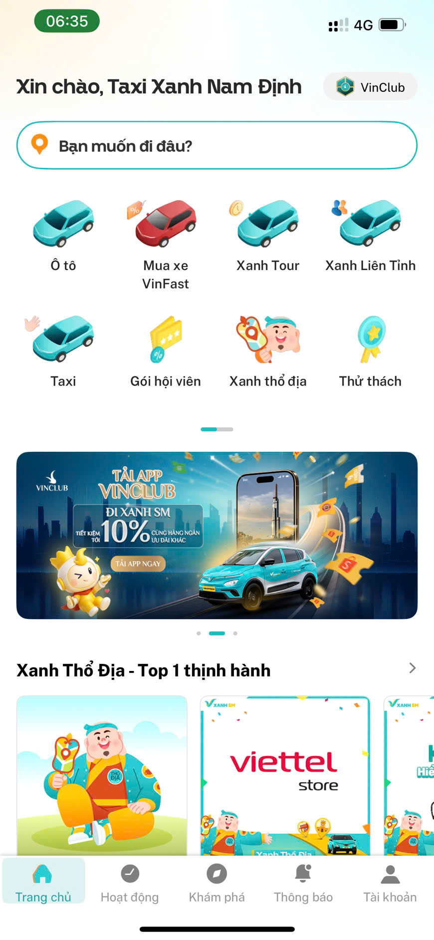 Hướng dẫn đặt xe Taxi Xanh trên app