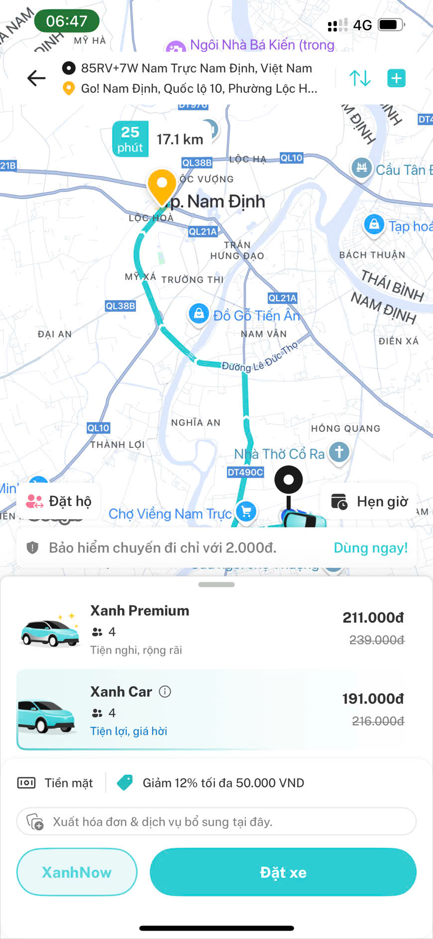 Hướng dẫn đặt xe Taxi Xanh trên app