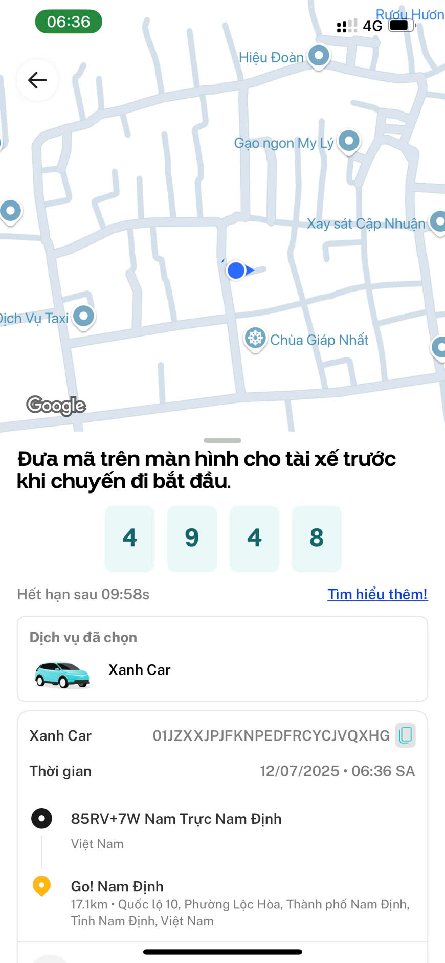 Hướng dẫn đặt xe Taxi Xanh trên app